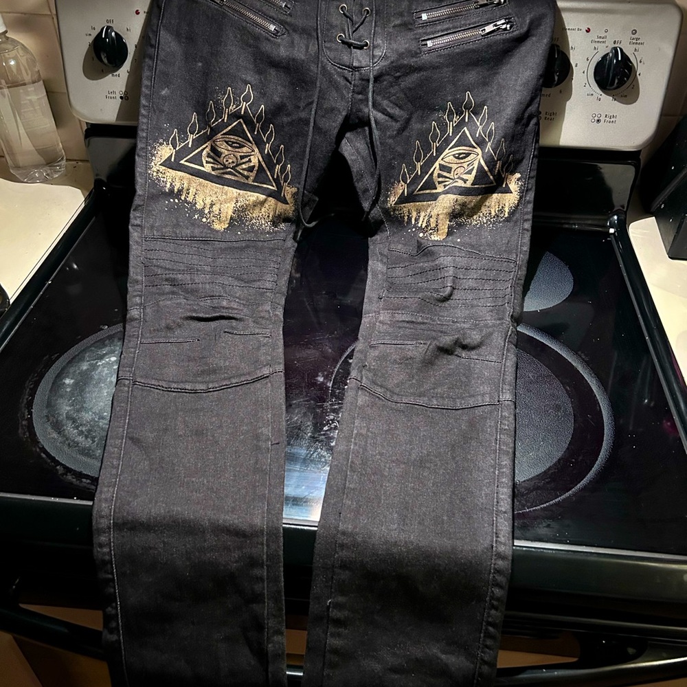 Too Fast rat baby occult jeans